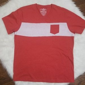 American Rag Cie Men's XL Orange V-Neck T-Shirt